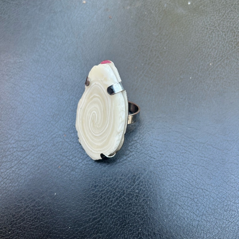Unique Cream Stone Ring